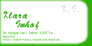 klara imhof business card